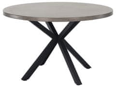 KONDELA Medor kerek étkezőasztal - beton / fekete