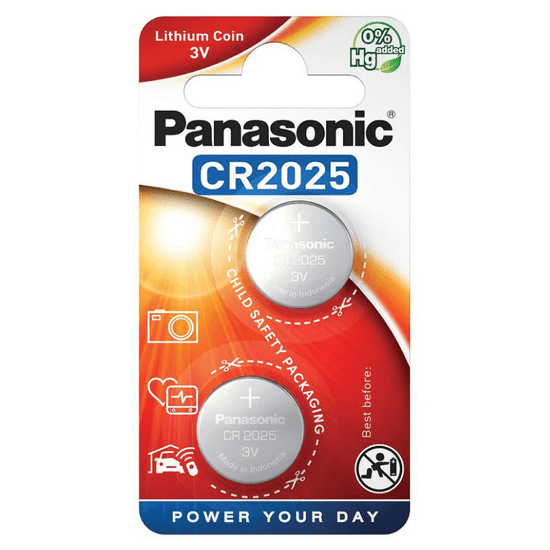 PARFORINTER Lítium gombelem, 2x CR2025, Panasonic