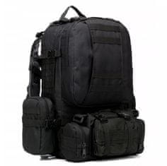 PARFORINTER Vízálló túlélő hátizsák, túrázás, 60 L, fekete