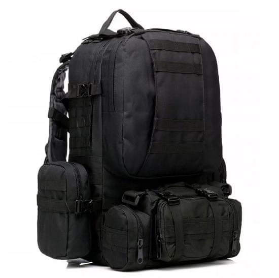 PARFORINTER Vízálló túlélő hátizsák, túrázás, 60 L, fekete