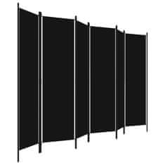 Greatstore fekete 6 paneles paraván 300 x 180 cm