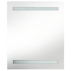 shumee fényes szürke LED-es tükrös fürdőszobaszekrény 50 x 14 x 60 cm