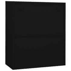Greatstore fekete acél irodai szekrény 90 x 40 x 105 cm