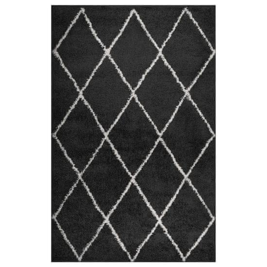 Greatstore krém és antracitszürke színű hosszú szálú szőnyeg 200 x 290 cm