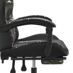 Greatstore fekete és terepszínű műbőr forgó játékszék lábtartóval