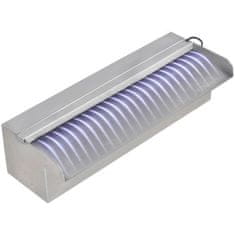 shumee Négyszögletes rozsdamentes acél medence szökőkút LED fényekkel 30 cm