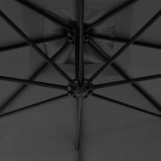 Greatstore antracitszürke konzolos napernyő acélrúddal, 300 cm átmérőjű