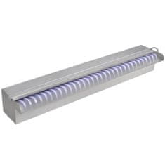 shumee Négyszögletes rozsdamentes acél medence szökőkút LED fényekkel 60 cm