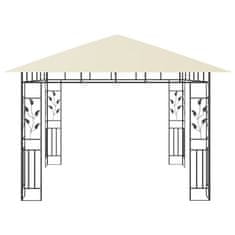 Greatstore krémszínű pavilon szúnyoghálóval 3 x 3 x 2,73 m 180 g/m²