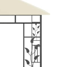 Greatstore krémszínű pavilon szúnyoghálóval 3 x 3 x 2,73 m 180 g/m²