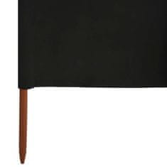 Greatstore 3 paneles fekete szövet szélfogó 400 x 80 cm