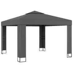 Vidaxl antracitszürke pavilon duplatetővel 3 x 3 m 47952