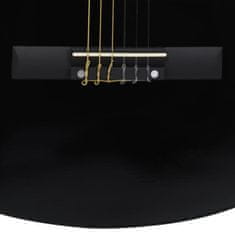 Greatstore 6 húros fekete kivágott testű akusztikus western gitár 38"