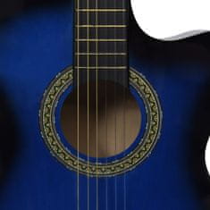 shumee 6 húros kék cutaway western akusztikus gitár equalizerrel 