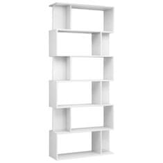 shumee magasfényű fehér könyvszekrény/térelválasztó 80 x 24 x 192 cm 