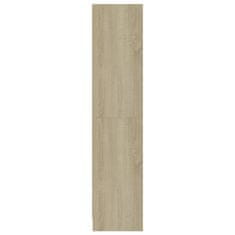 shumee 3 szintes sonoma-színű megmunkált fa könyvszekrény 60x24x109 cm