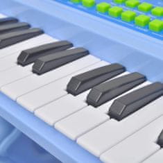 Greatstore Játék 37 billentyűs zongora székkel és mikrofonnal kék