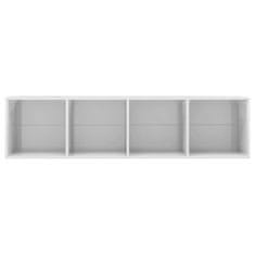 shumee 800267 Book Cabinet/TV Cabinet High Gloss White 143x30x36 cm