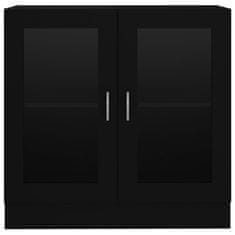 Vidaxl fekete forgácslap vitrinszekrény 82,5 x 30,5 x 80 cm 802742