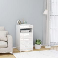 shumee magasfényű fehér forgácslap fiókos szekrény 40 x 50 x 76 cm