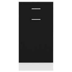 Greatstore fekete forgácslap fiókos alsószekrény 40 x 46 x 81,5 cm
