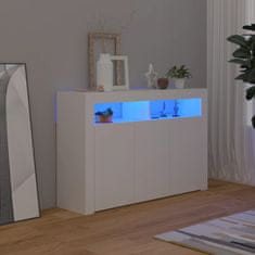 shumee fehér tálalószekrény LED-világítással 115,5 x 30 x 75 cm