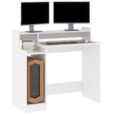 shumee fehér szerelt fa íróasztal LED-ekkel 97 x 90 x 45 cm