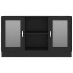 Vidaxl fekete forgácslap vitrinszekrény 120 x 30,5 x 70 cm 802787