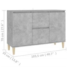 shumee 806107 Sideboard Concrete Grey 103,5x35x70 cm Chipboard