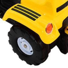 Greatstore sárga pedálos gyermektraktor pótkocsival