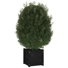 Greatstore 2 db fekete tömör fenyőfa kerti virágtartó 40 x 40 x 40 cm