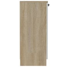 Greatstore fehér és sonoma tölgy szerelt fa tálalószekrény 60 x 30 x 70 cm