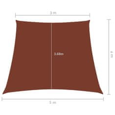 shumee terrakotta trapéz alakú oxford-szövet napvitorla 4/5 x 3 m