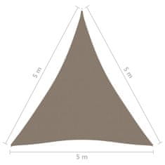 Greatstore tópszínű háromszögű oxford-szövet napvitorla 5 x 5 x 5 m