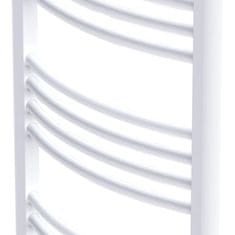 shumee Fürdőszobai törölközőszárító radiátor központi fűtéssel oldalsó és középső csatlakozóval ívelt 500 x 764 mm