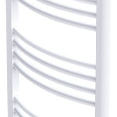 Vidaxl Fürdőszobai törölközőszárító radiátor központi fűtéssel oldalsó és középső csatlakozóval ívelt 500 x 764 mm 140849