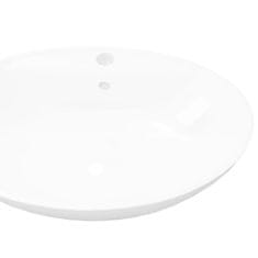 Greatstore 140678 Luxury Ceramic Basin Oval with Overflow and Faucet Hole