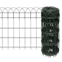 Greatstore kerti porszórt bevonatú vas szegélyező kerítés 25 x 0,65 m