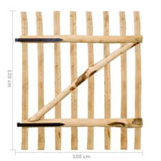 shumee egyajtós mogyorófa deszka-kerítéskapu 100 x 120 cm