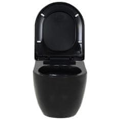Vidaxl fekete kerámia fali WC csésze 143023