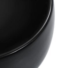 Greatstore fekete kerámia mosdókagyló 44,5 x 39,5 x 14,5 cm