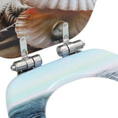 Greatstore lassan csukódó kagylómintás MDF WC-ülőke