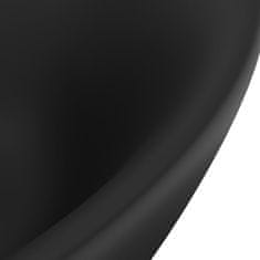 shumee ovális matt fekete kerámia mosdókagyló túlfolyóval 58,5 x 39 cm