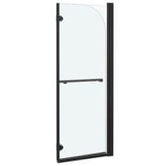 shumee 2 paneles fekete ESG zuhanykabin összecsukható ajtóval 95x140cm