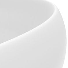 Greatstore kerek matt fehér kerámia luxus mosdókagyló 40 x 15 cm