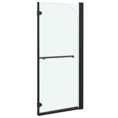 shumee 2 paneles fekete ESG zuhanyzó összecsukható ajtóval 120x140 cm