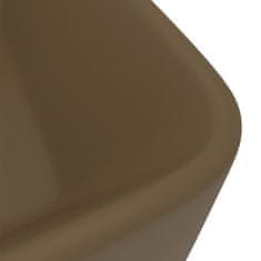 Greatstore matt krémszínű kerámia luxus mosdókagyló 41x30x12 cm