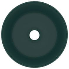 shumee kerek matt sötétzöld kerámia luxus mosdókagyló 40 x 15 cm