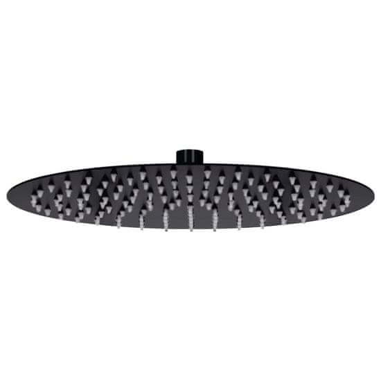 Greatstore fekete kerek rozsdamentes acél esőztető zuhanyfej 30 cm