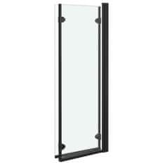 Greatstore 3 paneles fekete ESG zuhanyzó összecsukható ajtóval 130x138 cm